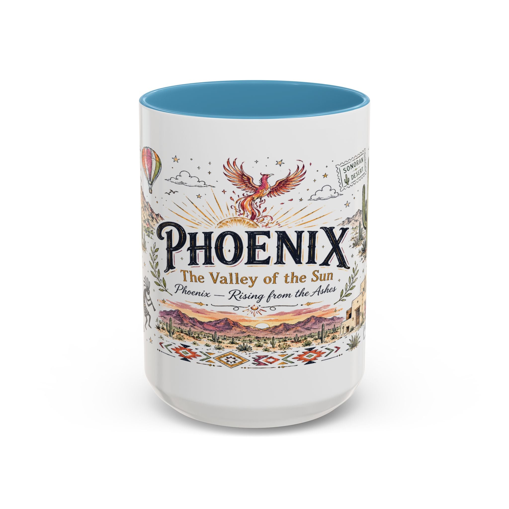 Phoenix Coffee Mug | Arizona Souvenir City Gift | Accent Color Ceramic 11oz 15oz