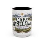Cape Winelands Coffee Mug | Travel Destination Souvenir Gift | Accent Color Ceramic 11oz 15oz