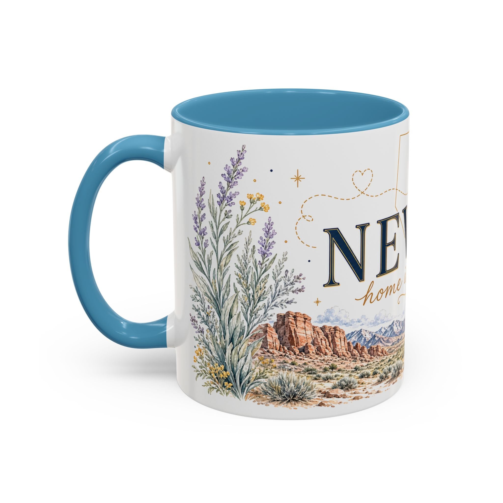 Nevada Home State Mug | Moving Away, Long Distance Friendship Gift | 11oz 15oz Accent Mug