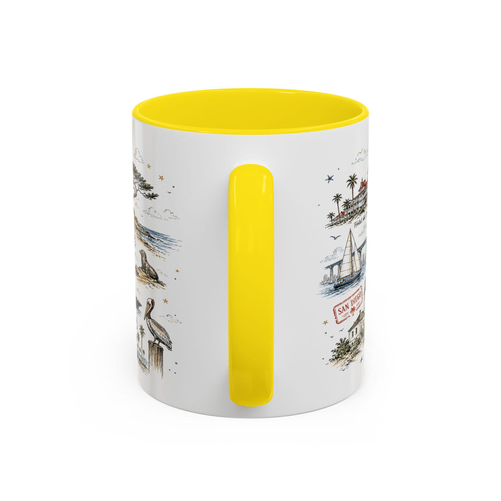 San Diego Coffee Mug | California Souvenir City Gift | Accent Color Ceramic 11oz 15oz
