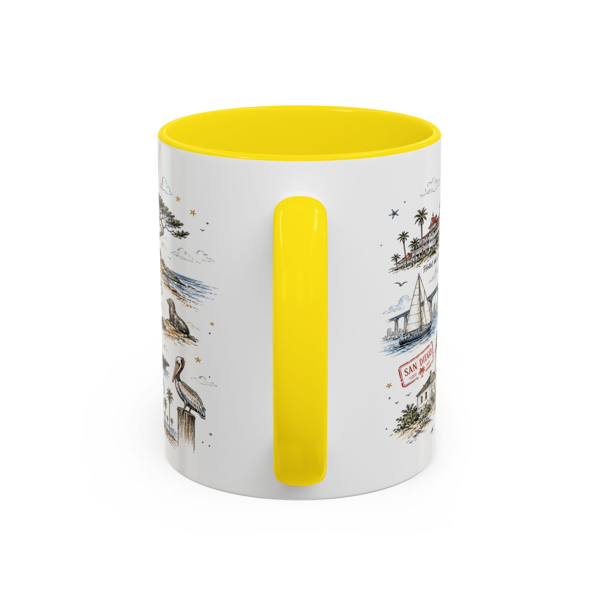 San Diego Coffee Mug | California Souvenir City Gift | Accent Color Ceramic 11oz 15oz