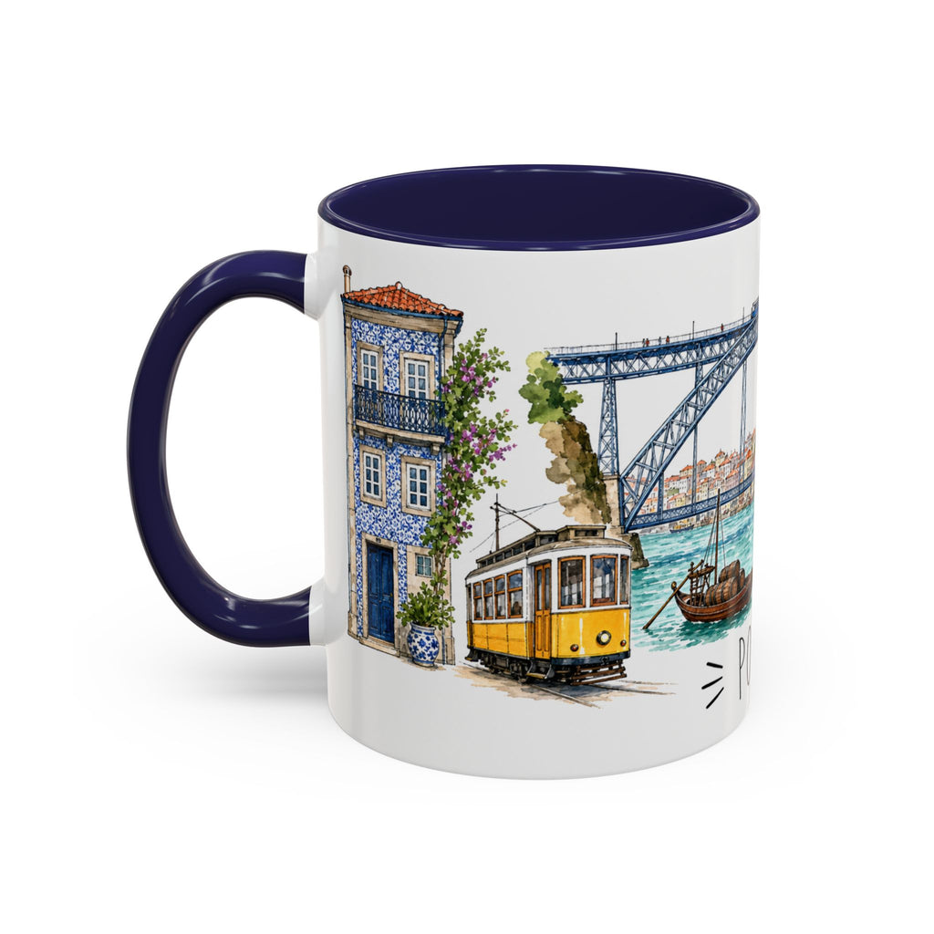 Porto Illustrated Travel Mug | City Souvenir Accent Coffee Mug | 11oz 15oz Ceramic Cup