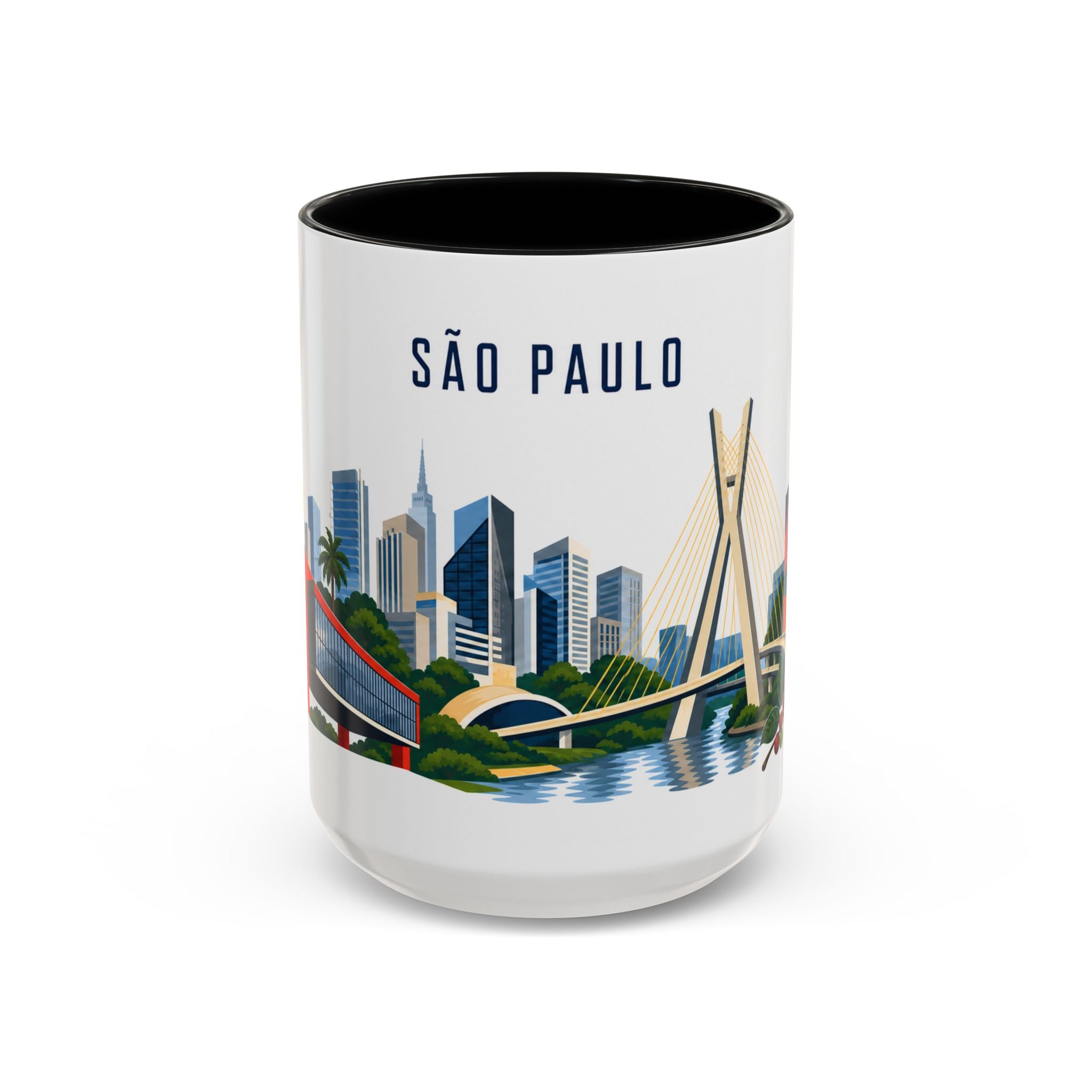 São Paulo Coffee Mug | Brazil Travel Souvenir | Porcelain Decal City Gift | 11oz 15oz Accent Mug