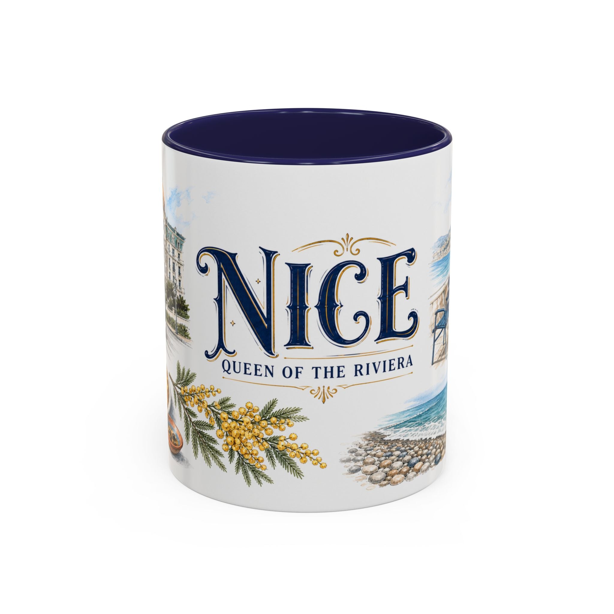 Nice Coffee Mug | France Travel Souvenir | Vintage Illustrated City Gift | 11 oz 15 oz Accent Mug