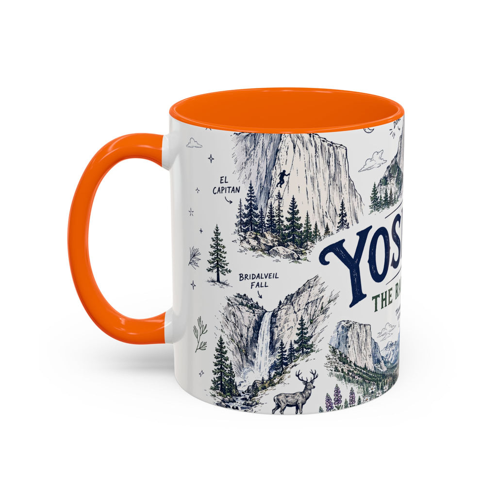 Yosemite National Park Coffee Mug | Hiking Camping Nature Gift | Accent Color Ceramic 11oz 15oz