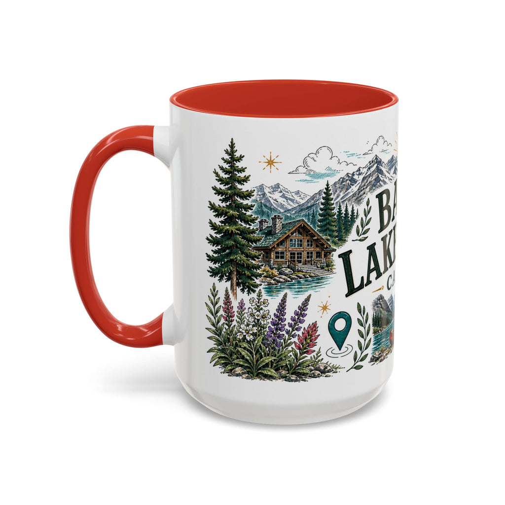 Banff Lake Louise Coffee Mug | Travel Destination Souvenir Gift | Accent Color Ceramic 11oz 15oz