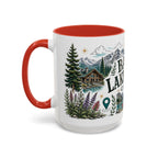 Banff Lake Louise Coffee Mug | Travel Destination Souvenir Gift | Accent Color Ceramic 11oz 15oz