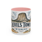 Devils Tower Mug, Wyoming Travel Souvenir, Bucket List Gift, Accent Ceramic Coffee Mug 11oz 15oz