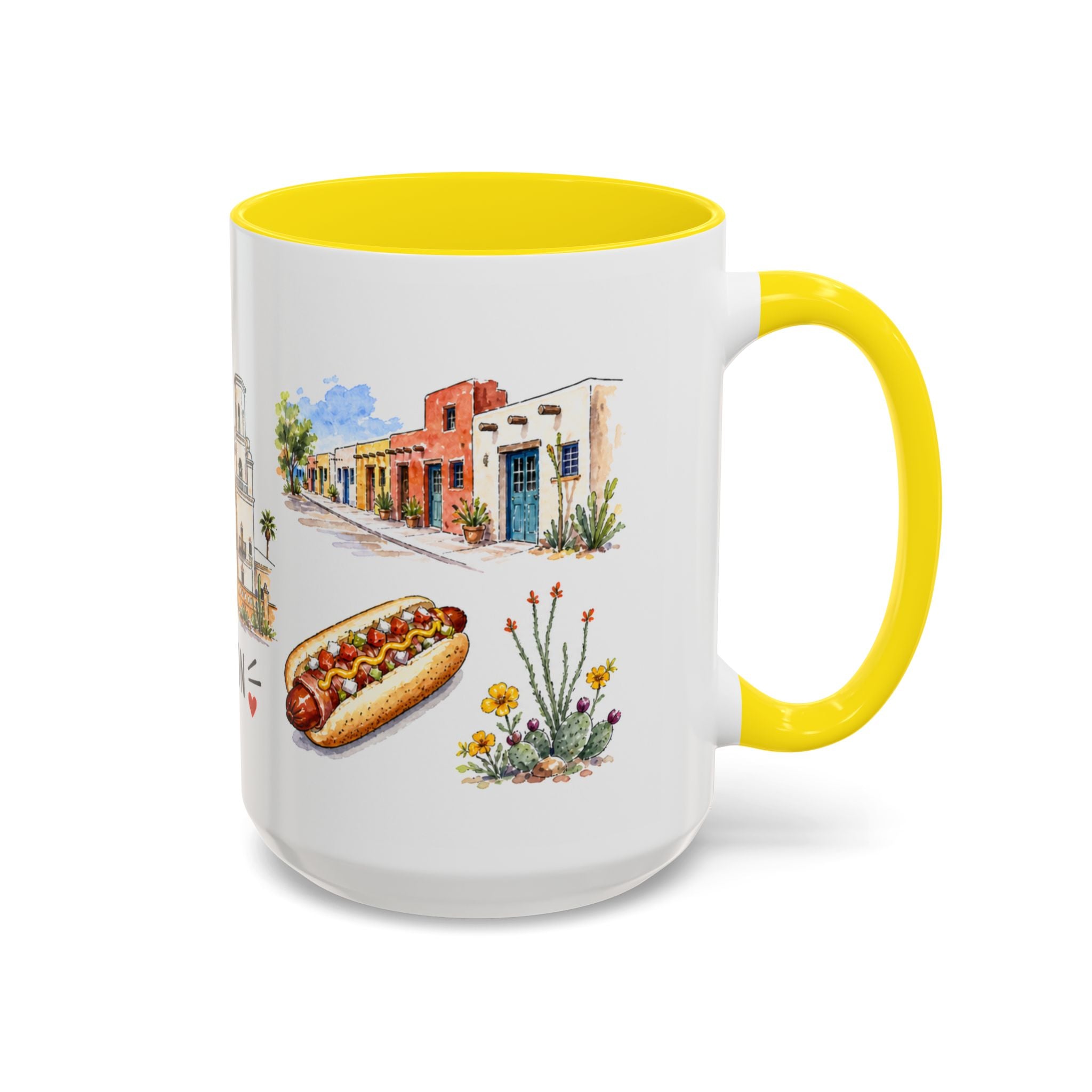 Tucson Illustrated Travel Mug | City Souvenir Accent Coffee Mug | 11oz 15oz Ceramic Cup