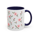 Delaware Peach Blossom Mug, State Flower Floral Coffee Cup, 11oz Botanical Gift