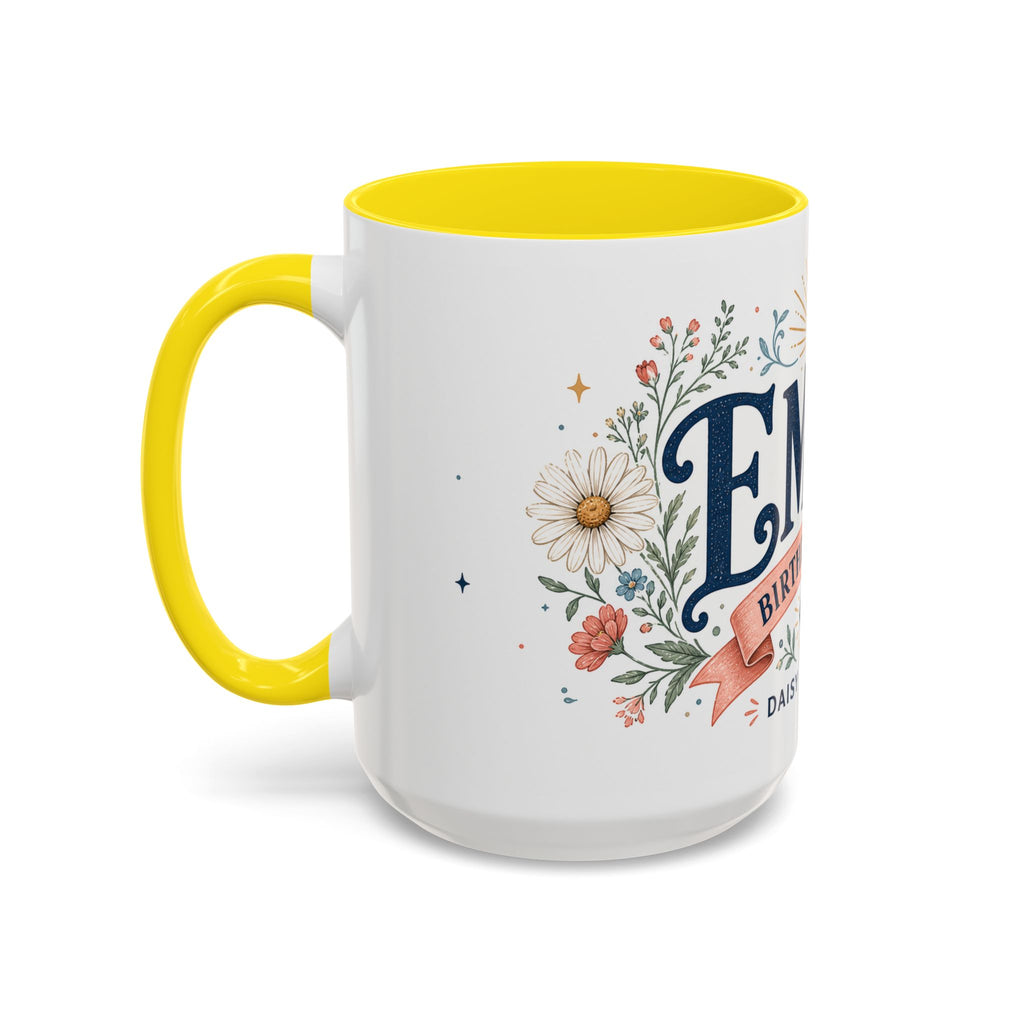 Personalized Name Birth Month Mug | Birth Flower Stone Birthday Gift | 11oz 15oz