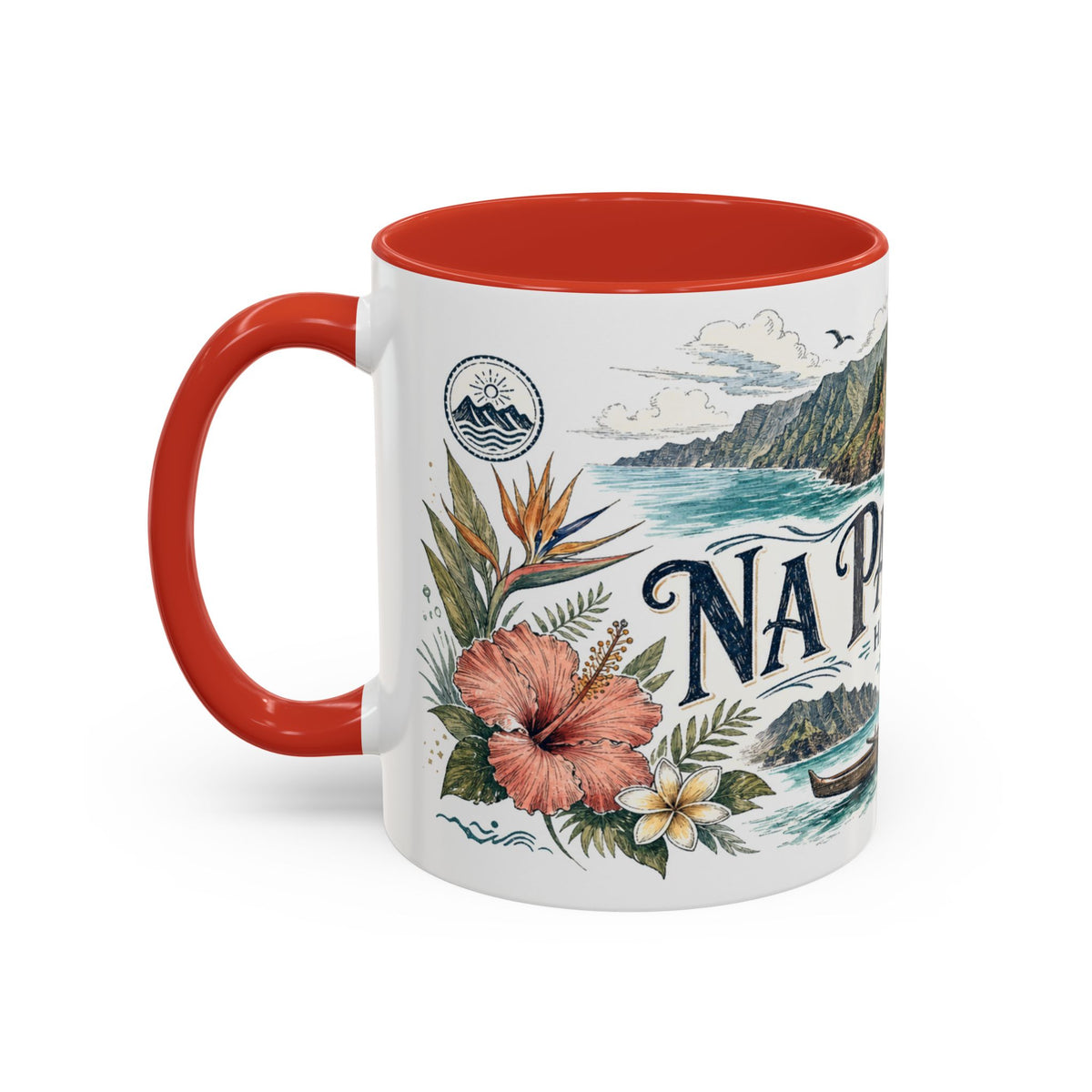 Na Pali Coast Mug, Hawaii Travel Souvenir, Bucket List Gift, Accent Ceramic Coffee Mug 11oz 15oz
