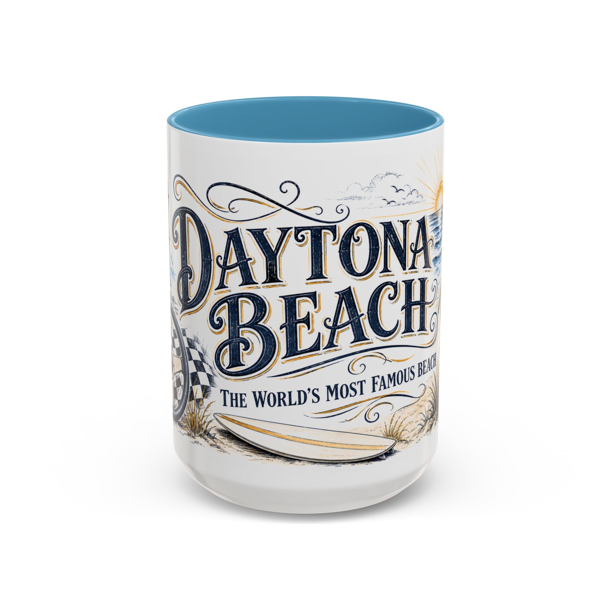 Daytona Beach Coffee Mug | United States Travel Souvenir | Vintage Illustrated City Gift | 11 oz 15 oz Accent Mug