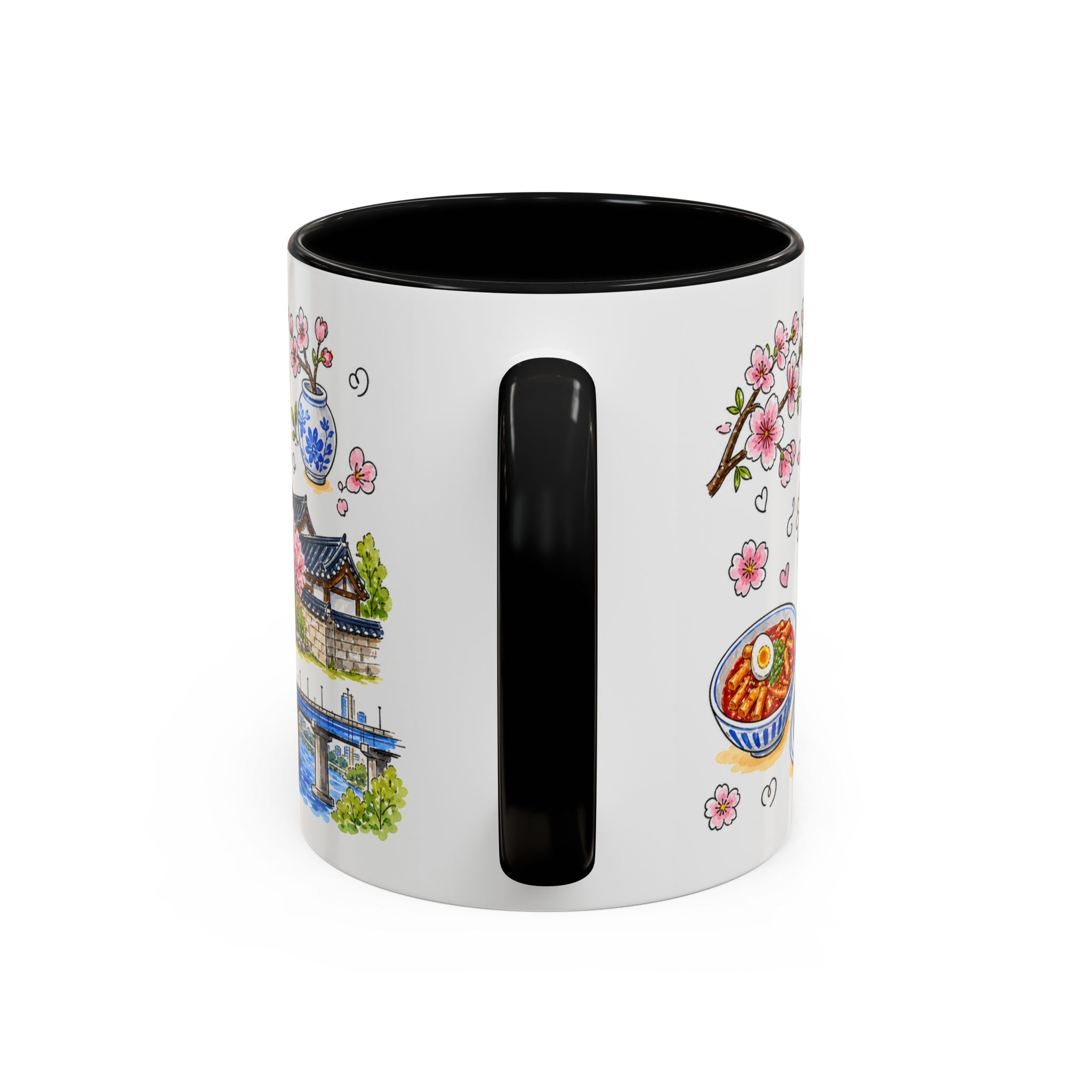 Seoul Illustrated Travel Mug | City Souvenir Accent Coffee Mug | 11oz 15oz Ceramic Cup