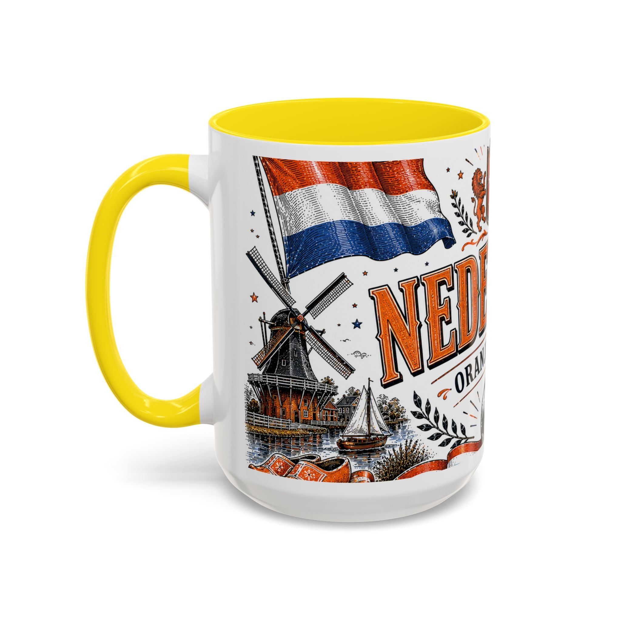 Netherlands Soccer Coffee Mug | World Cup Fan Gift | Accent Color Ceramic 11oz 15oz Match Day Cup