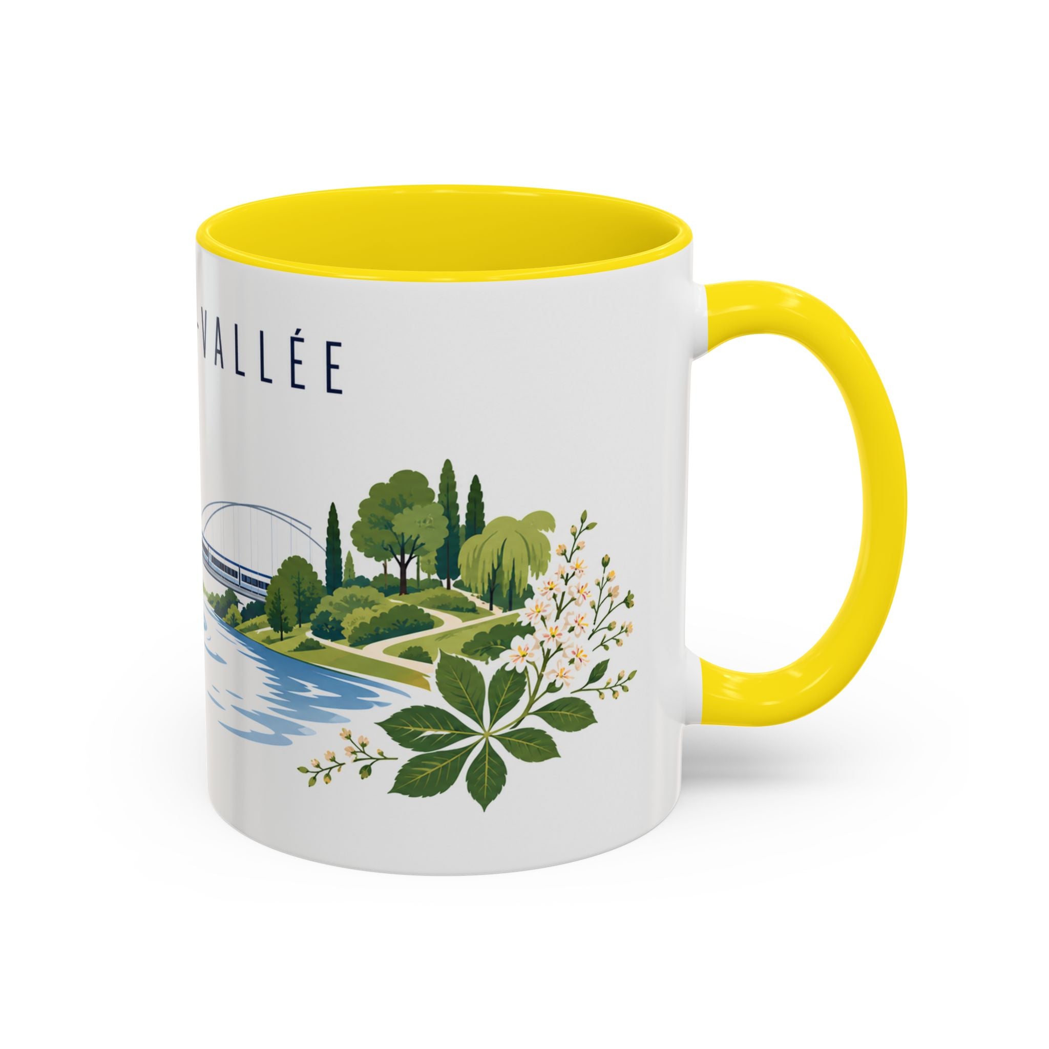 Marne-La-Vallée Coffee Mug | France Travel Souvenir | Porcelain Decal City Gift | 11oz 15oz Accent Mug