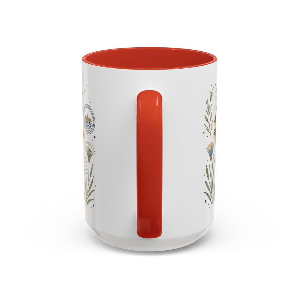 Pyramids of Giza Coffee Mug | Travel Destination Souvenir Gift | Accent Color Ceramic 11oz 15oz