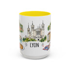 Lyon Illustrated Travel Mug | City Souvenir Accent Coffee Mug | 11oz 15oz Ceramic Cup