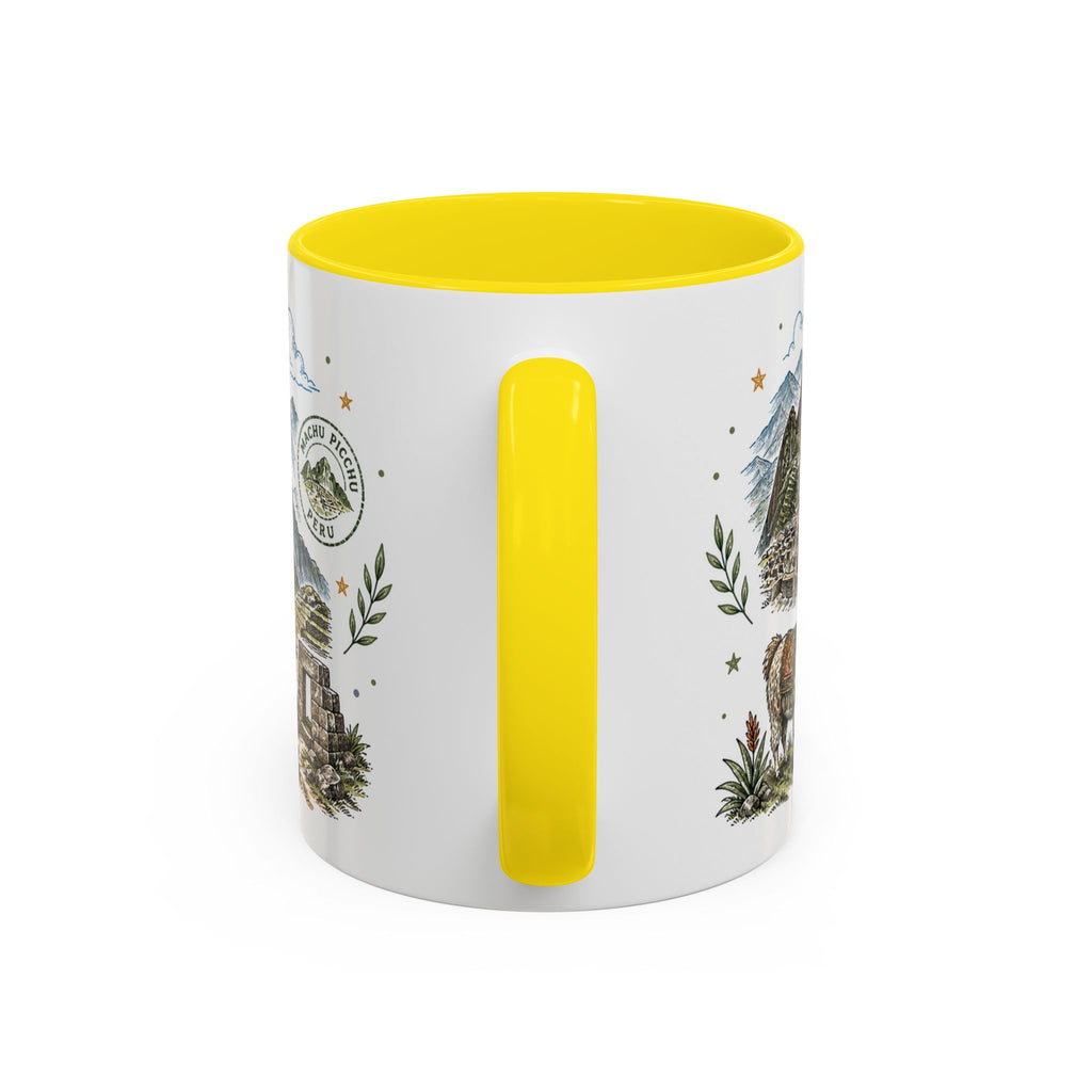 Machu Picchu Coffee Mug | Travel Destination Souvenir Gift | Accent Color Ceramic 11oz 15oz