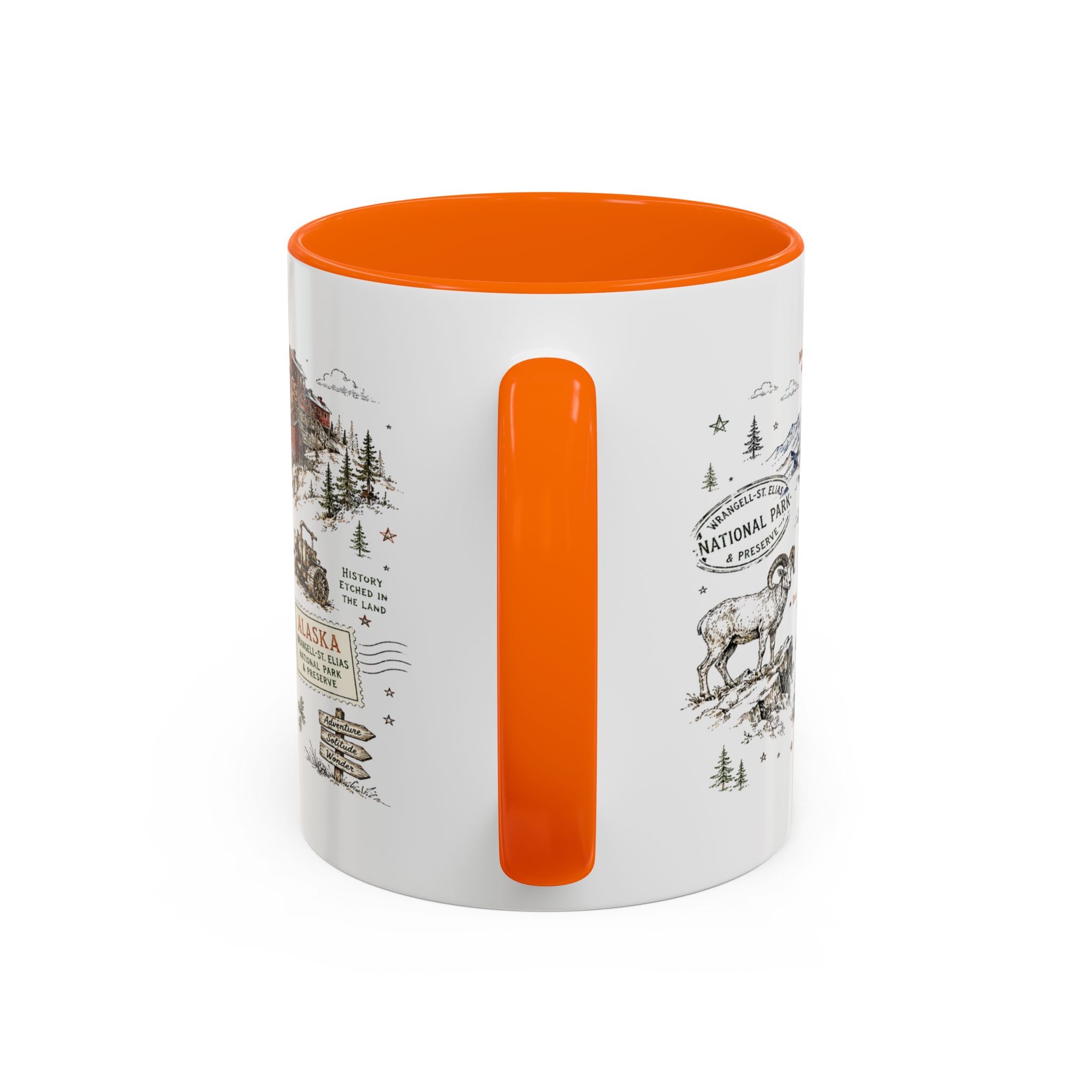 Wrangell-St. Elias National Park Coffee Mug | Alaska Wilderness Climbing Gift | Accent Color Ceramic 11oz 15oz