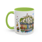 Dinant Illustrated Travel Mug | Belgium Souvenir Accent Coffee Mug | 11oz 15oz Ceramic Cup