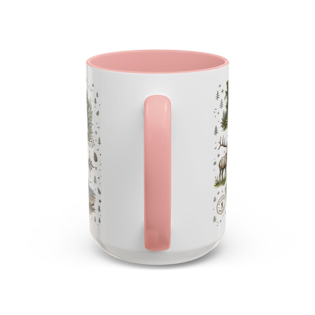 Olympic Coffee Mug | National Park Hiking Rainforest Gift | Accent Color Ceramic 11oz 15oz