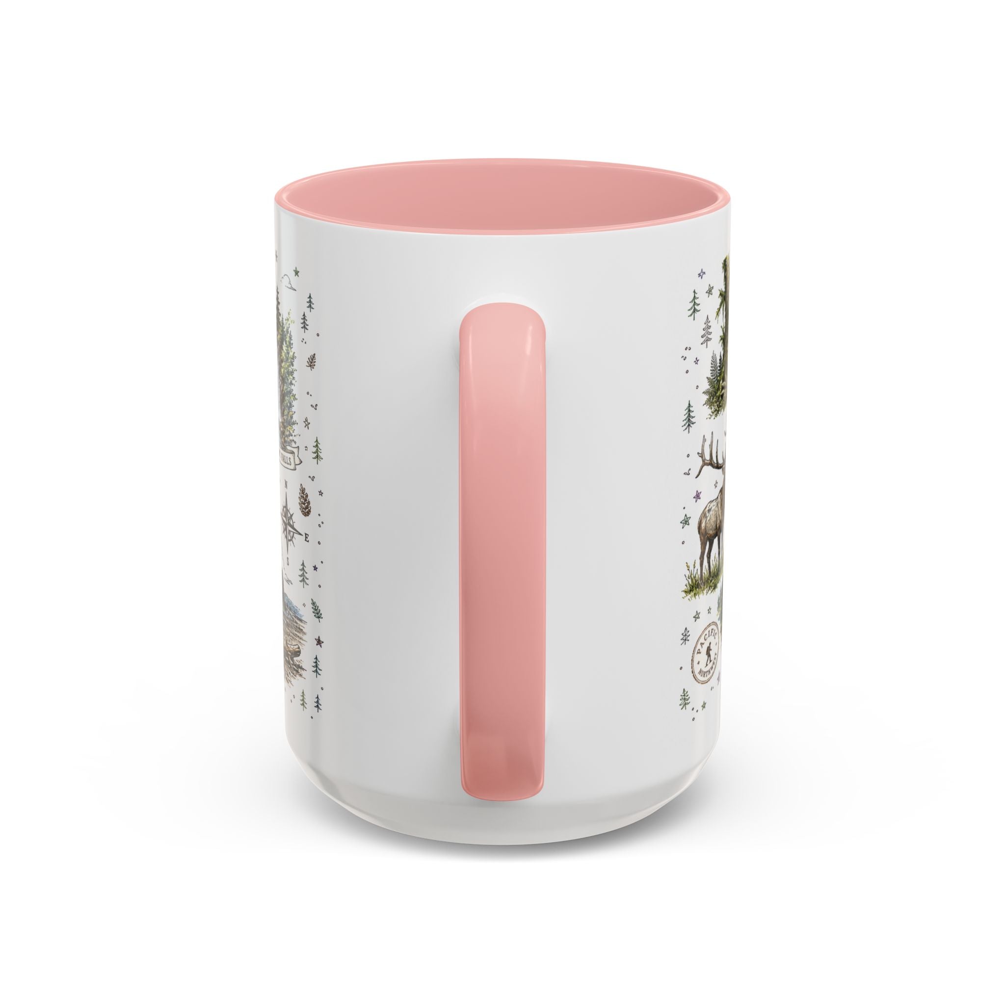 Olympic Coffee Mug | National Park Hiking Rainforest Gift | Accent Color Ceramic 11oz 15oz