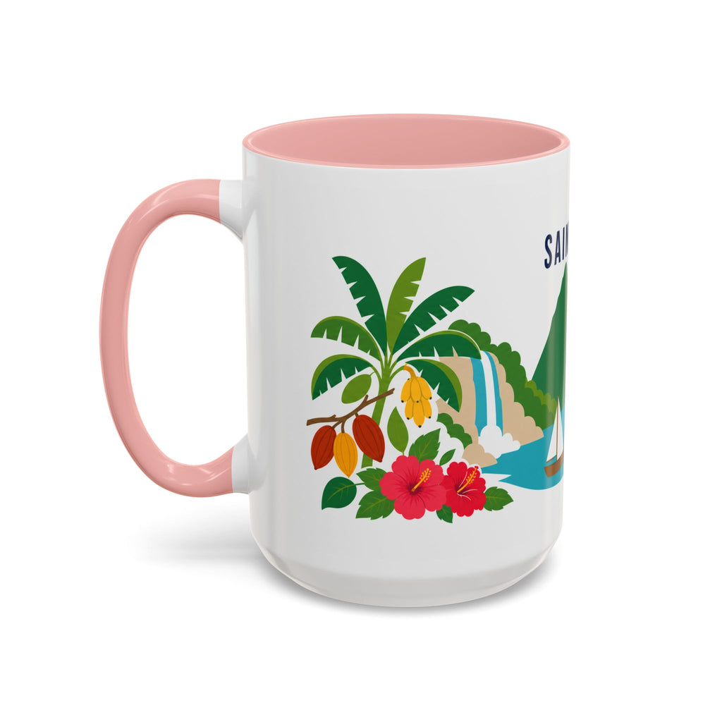 Saint Lucia Coffee Mug | Travel Souvenir Accent Mug | Country Gift Ceramic Cup 11oz 15oz