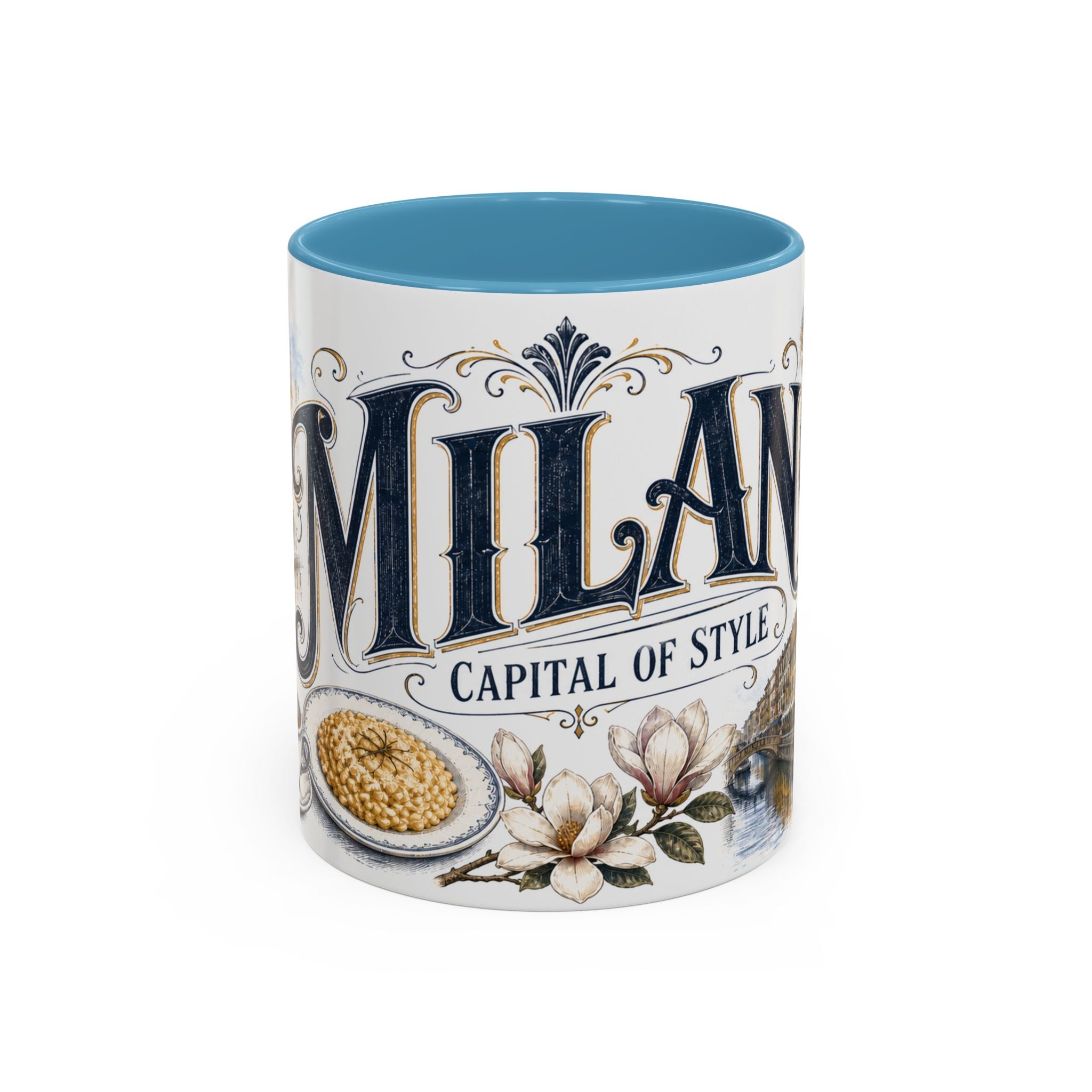 Milan Coffee Mug | Italy Travel Souvenir | Vintage Illustrated City Gift | 11 oz 15 oz Accent Mug