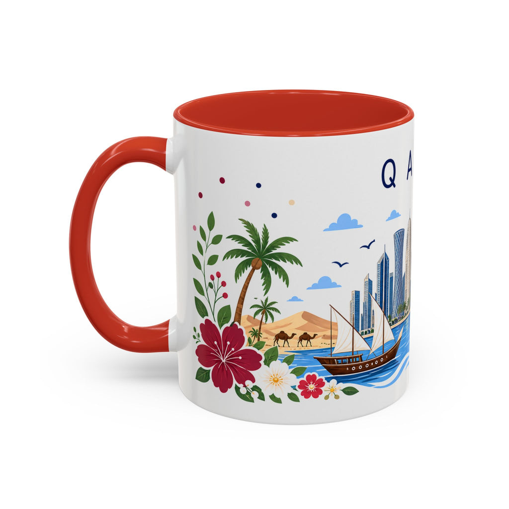 Qatar Coffee Mug | Travel Souvenir Accent Mug | Place Gift Ceramic Cup 11oz 15oz
