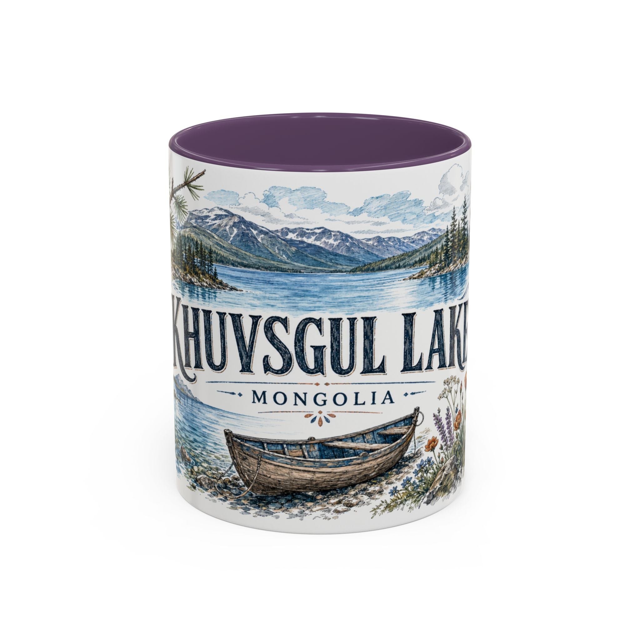 Khuvsgul Lake Mug, Mongolia Travel Souvenir, Bucket List Gift, Accent Ceramic Coffee Mug 11oz 15oz