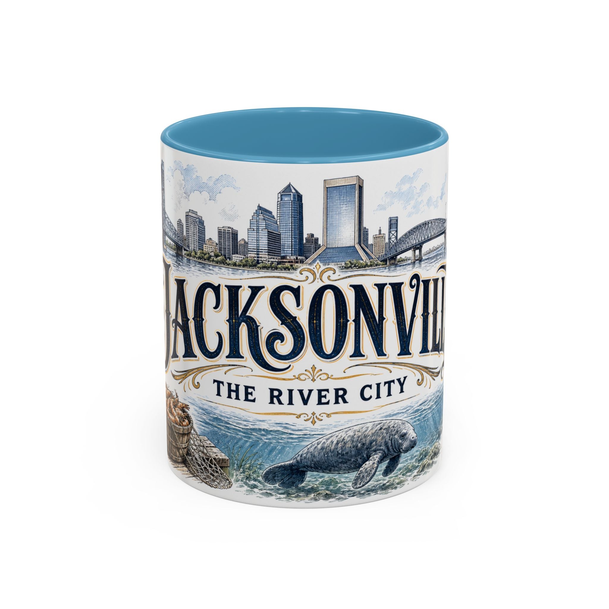 Jacksonville Coffee Mug | United States Travel Souvenir | Vintage Illustrated City Gift | 11 oz 15 oz Accent Mug