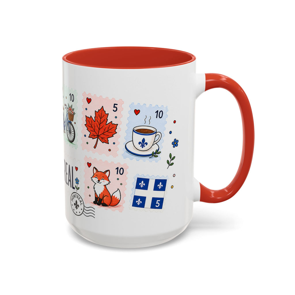 Montreal Coffee Mug | Postage Stamp Collage Mug | Travel Souvenir Accent Cup 11oz 15oz