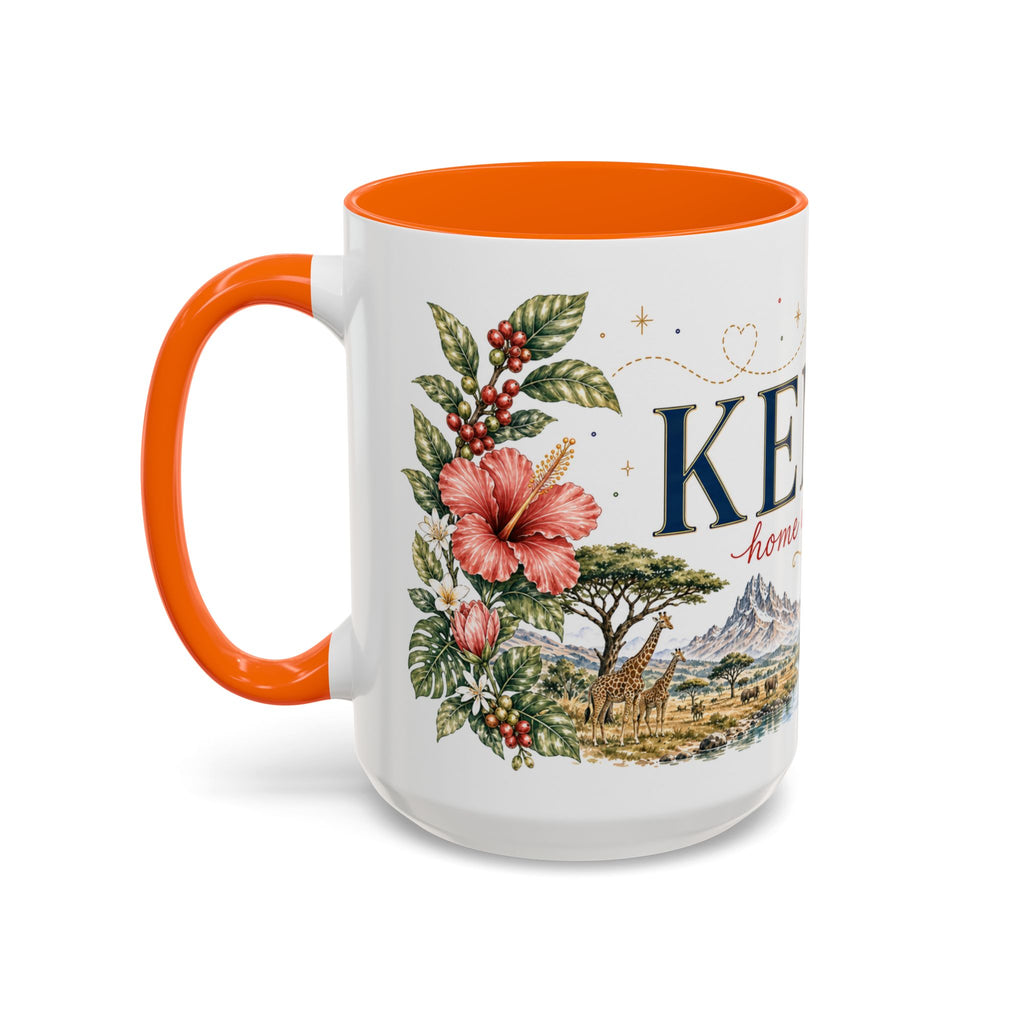 Kenya Home Country Mug | Moving Away Gift | Long Distance Friendship | 11 oz 15 oz Accent Mug