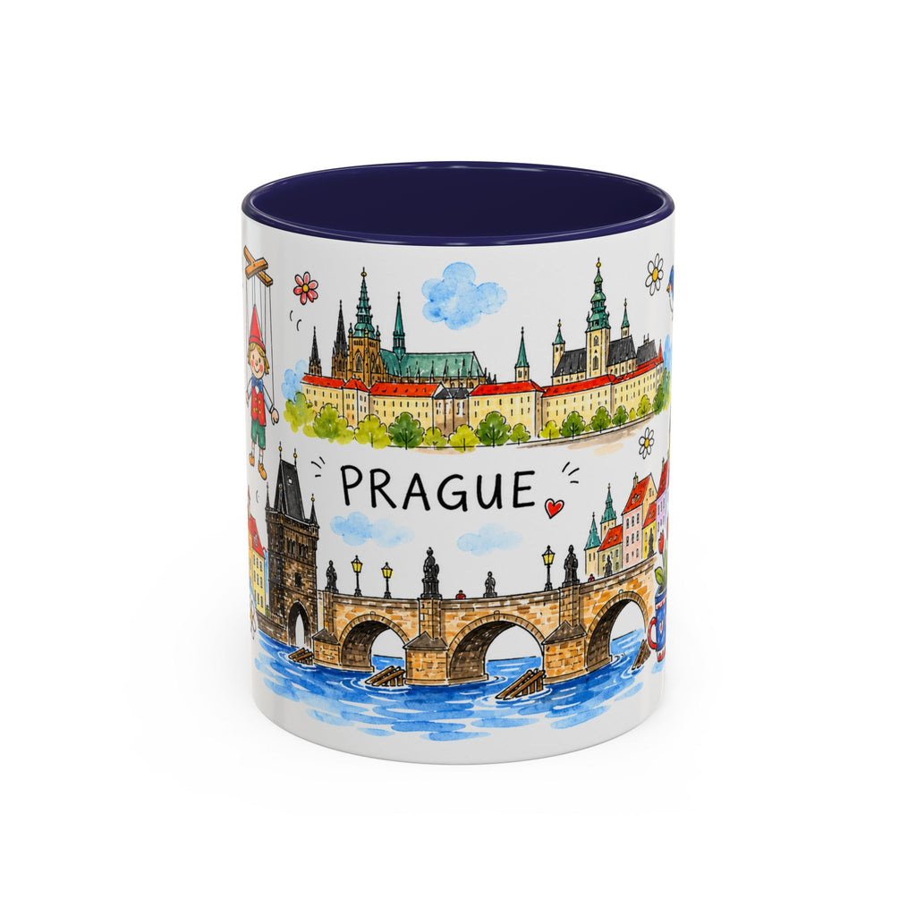 Prague Travel Mug | European City Souvenir Accent Coffee Mug | 11oz 15oz Ceramic Cup