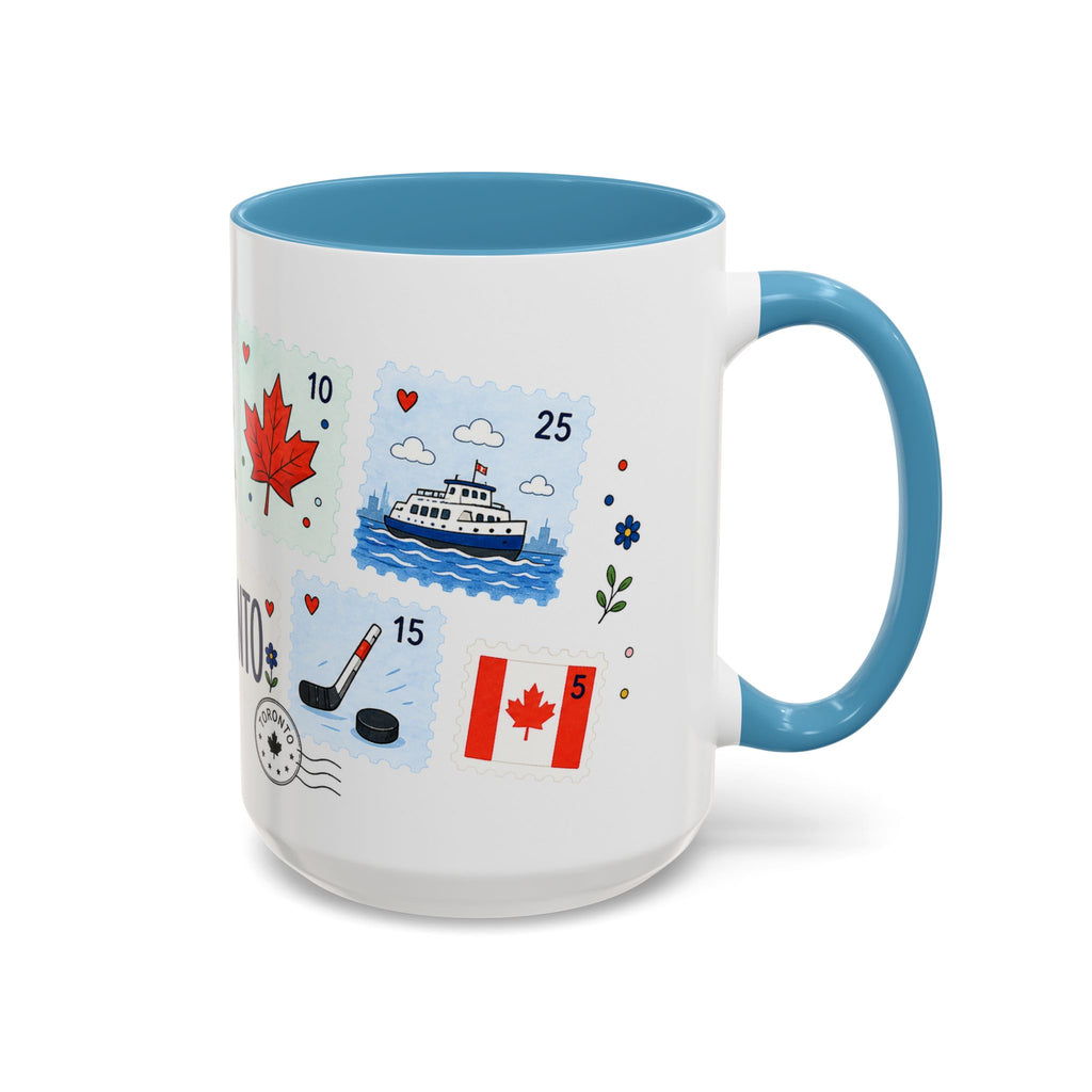 Toronto Coffee Mug | Postage Stamp Collage Mug | Travel Souvenir Accent Cup 11oz 15oz