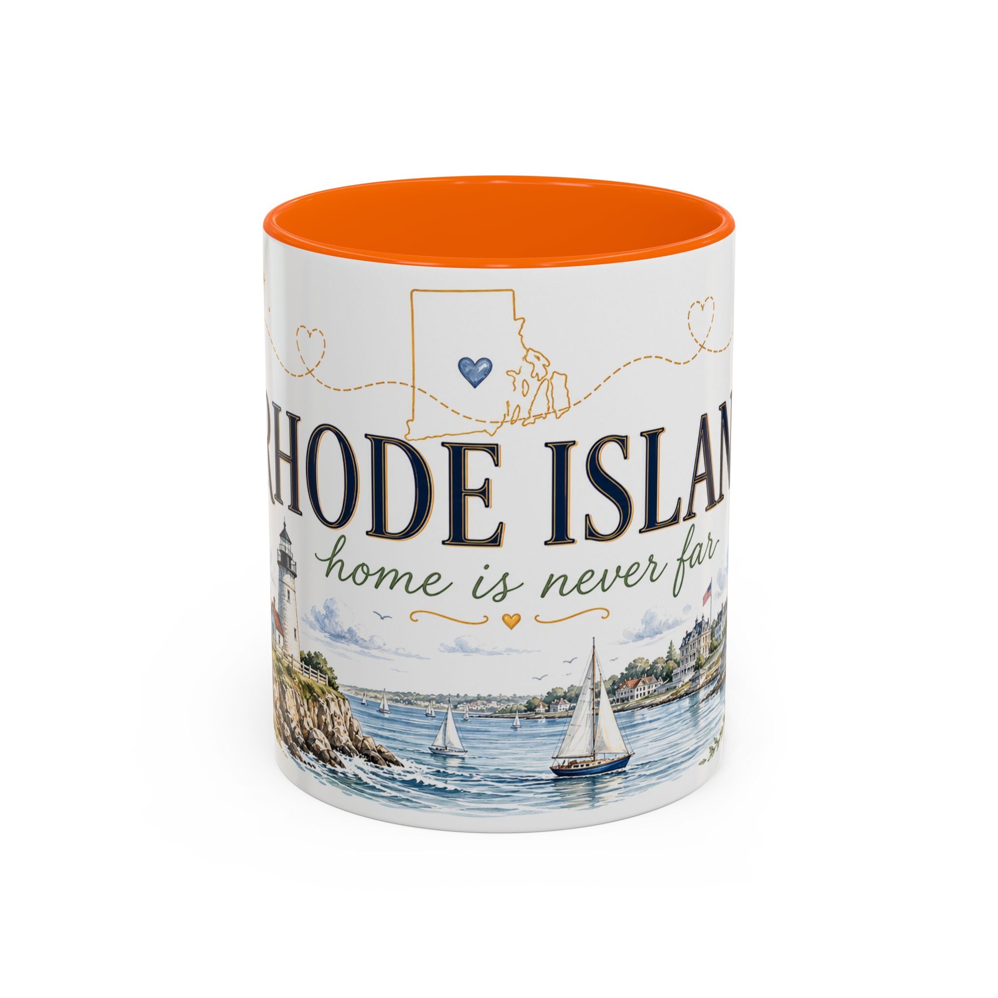 Rhode Island State Map Mug | Botanical Seaside Accent Cup (11oz or 15oz)