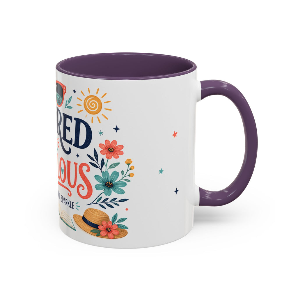 Retired And Fabulous Coffee Mug | Retirement Gift For Women Men | Accent Color Ceramic 11oz 15oz