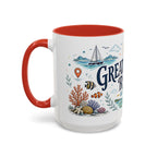 Great Barrier Reef Coffee Mug | Travel Destination Souvenir Gift | Accent Color Ceramic 11oz 15oz