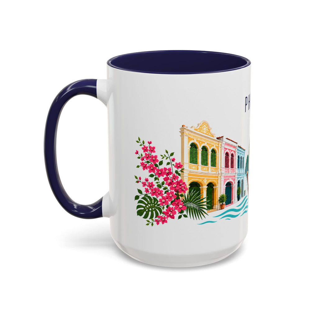 Phuket Coffee Mug | Thailand Travel Souvenir | Porcelain Decal City Gift | 11oz 15oz Accent Mug