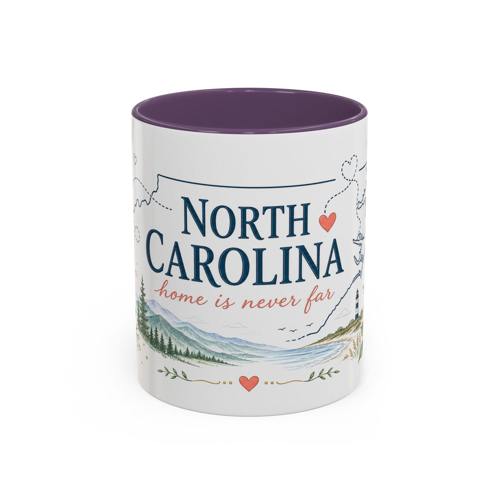 North Carolina State Map Mug | Moving Away, Homesick Gift | Botanical Accent Coffee Cup