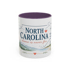North Carolina State Map Mug | Moving Away, Homesick Gift | Botanical Accent Coffee Cup