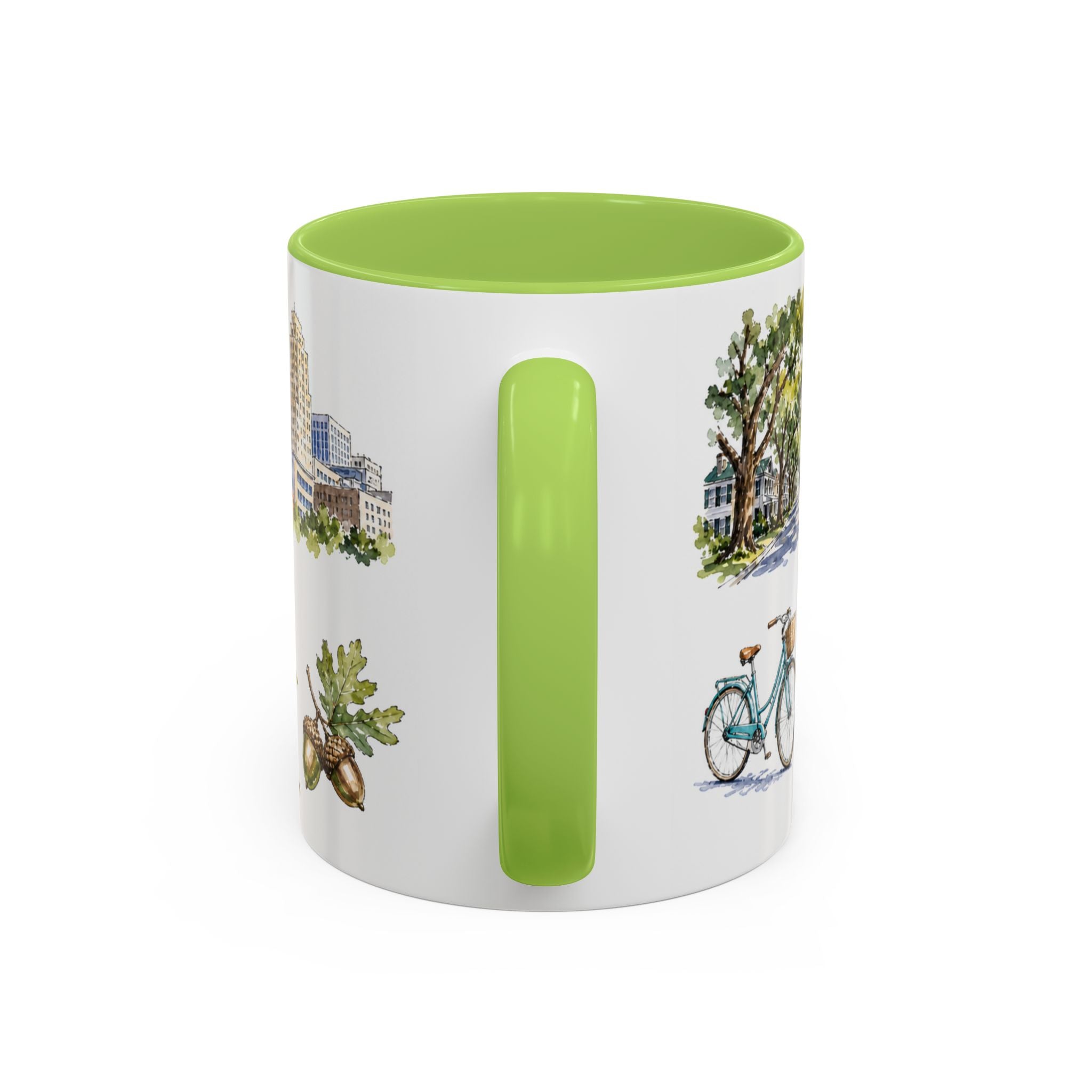 Raleigh Illustrated Travel Mug | City Souvenir Accent Coffee Mug | 11oz 15oz Ceramic Cup
