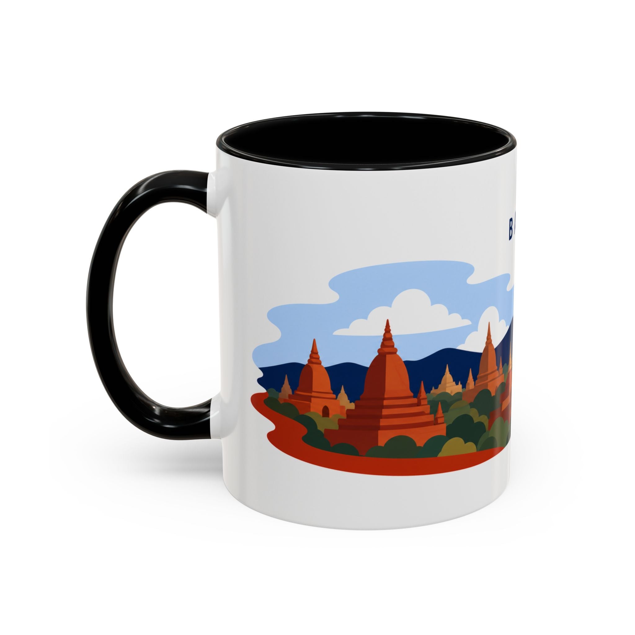 Bagan Coffee Mug | Travel Destination Souvenir Gift | Accent Color Ceramic 11oz 15oz
