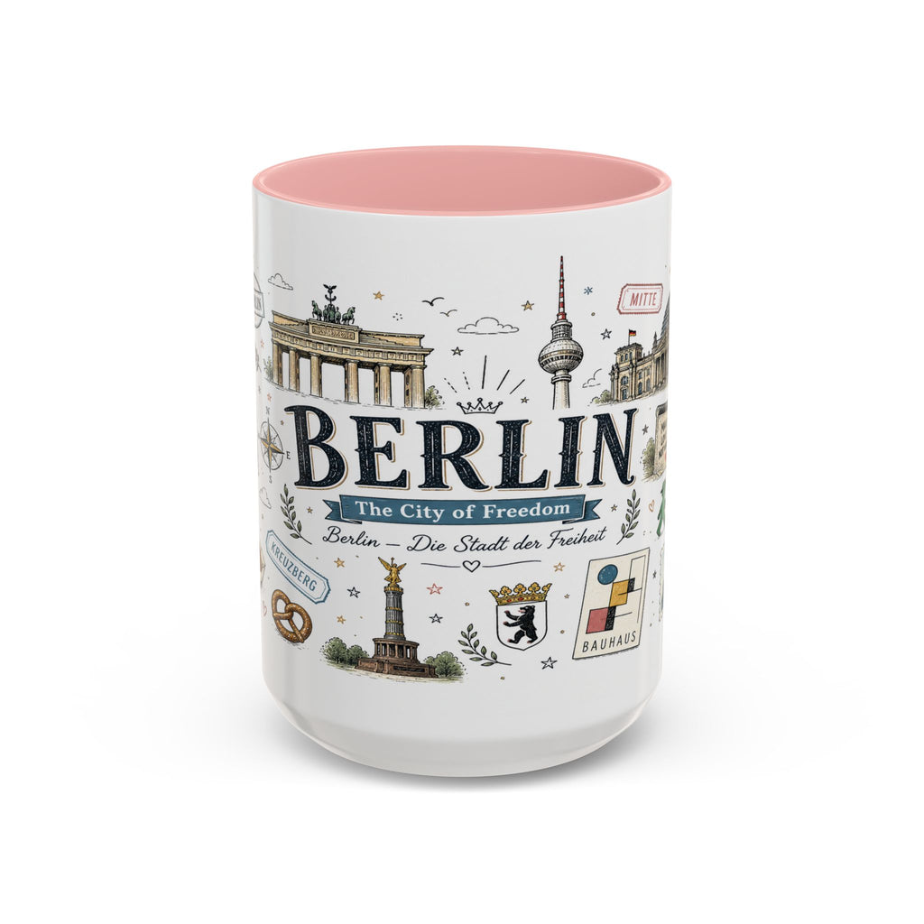 Berlin Coffee Mug | Germany Souvenir Travel Gift | Accent Color Ceramic 11oz 15oz