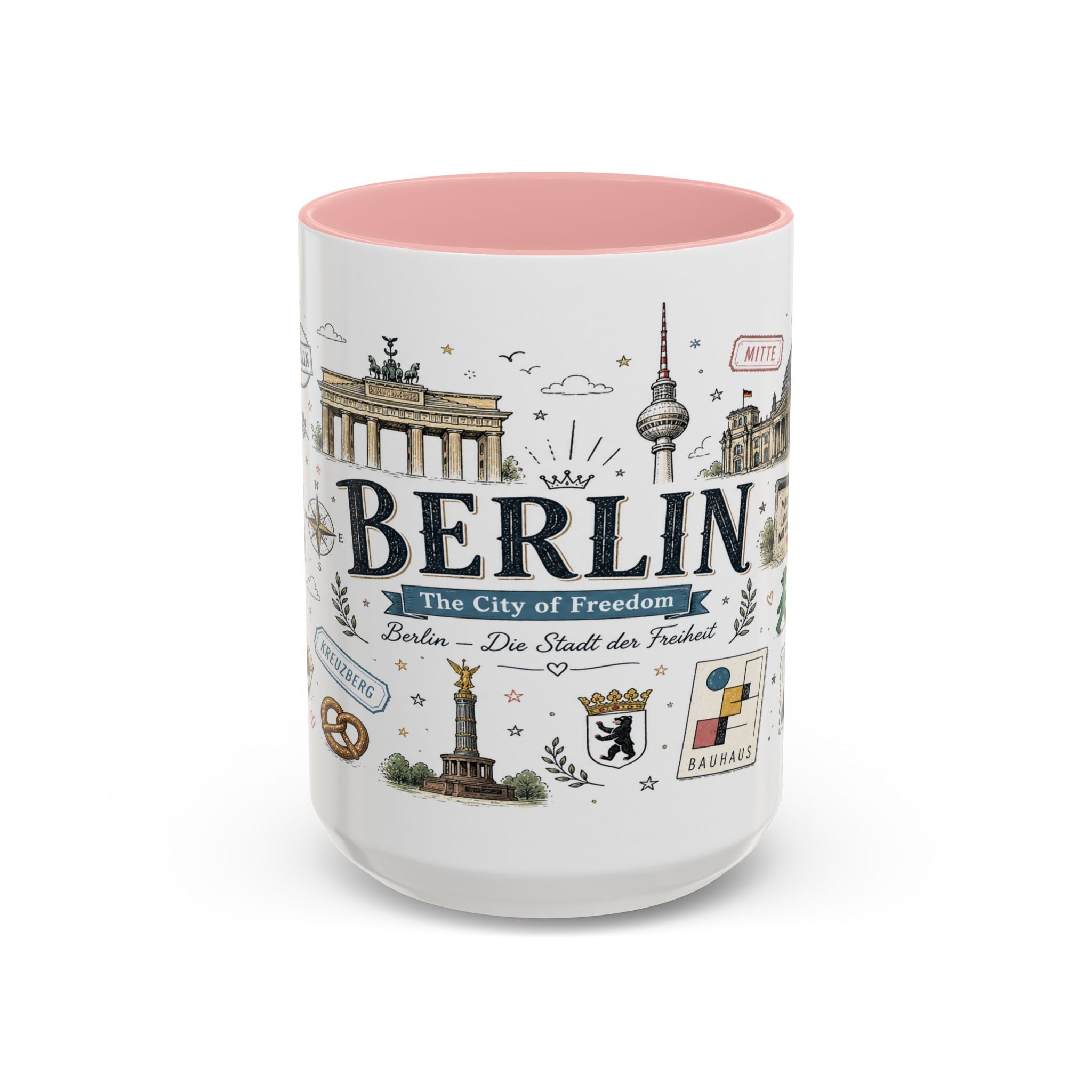 Berlin Coffee Mug | Germany Souvenir Travel Gift | Accent Color Ceramic 11oz 15oz