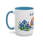 Aquarius Zodiac Coffee Mug | Water Bearer Design | Astrology Birthday Gift | 11 oz 15 oz Ceramic Accent Mug