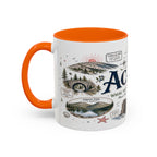 Acadia Coffee Mug | National Park Hiking Coastal Gift | Accent Color Ceramic 11oz 15oz