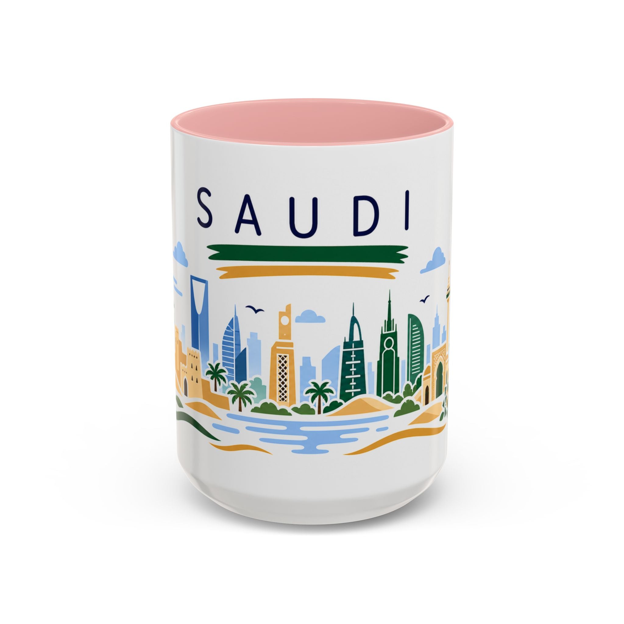 Saudi Arabia Coffee Mug | Travel Souvenir Accent Mug | Country Gift Ceramic Cup 11oz 15oz