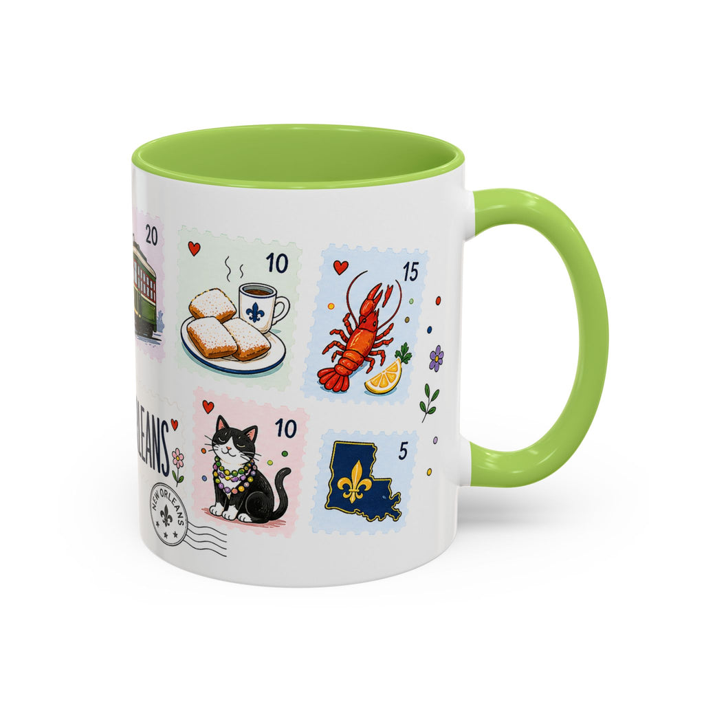 New Orleans Coffee Mug | Postage Stamp Collage Mug | Travel Souvenir Accent Cup 11oz 15oz